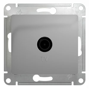 GLOSSA Розетка телевизионная TV одиночная в рамку 1дБ алюминий