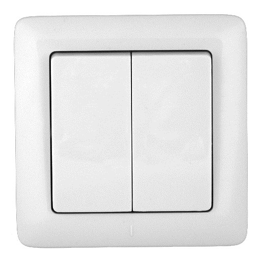 ХИТ Выключатель двухклавишный скрытый 250В 6А белый