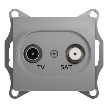 GLOSSA Розетка телевизионная TV-SAT одиночная в рамку 1дБ алюминий GSL000397 Systeme Electric - превью 3