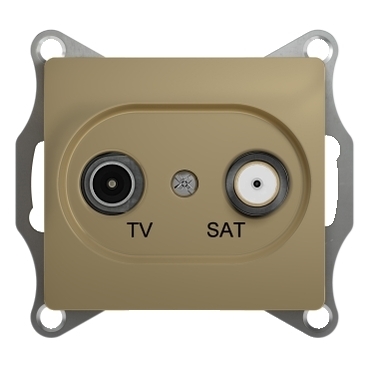 GLOSSA Розетка телевизионная TV-SAT одиночная в рамку 1дБ титан GSL000497 Systeme Electric - превью 3