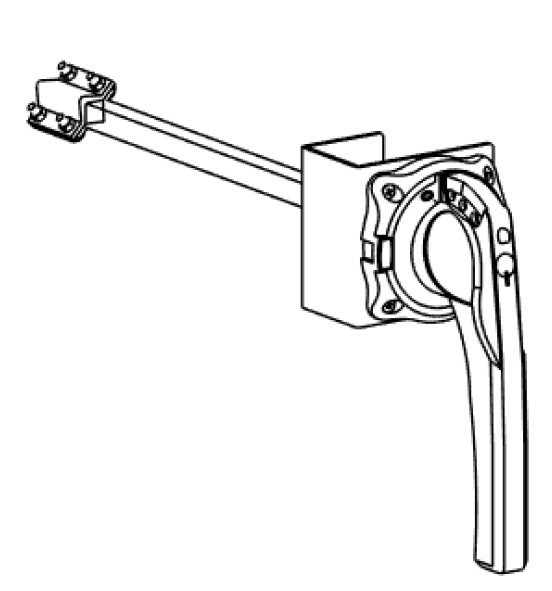 ВЫНОСНАЯ СТАНДАРТНАЯ КРАСНО-ЖЁЛТАЯ ПОВОРОТНАЯ РУКОЯТКА ДЛЯ ФРОНТАЛЬНОЙ УСТАНОВКИ НА SD630