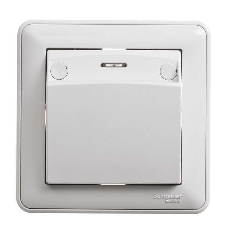 W59 Выключатель карточный одноклавишный скрытый с индикацией белый