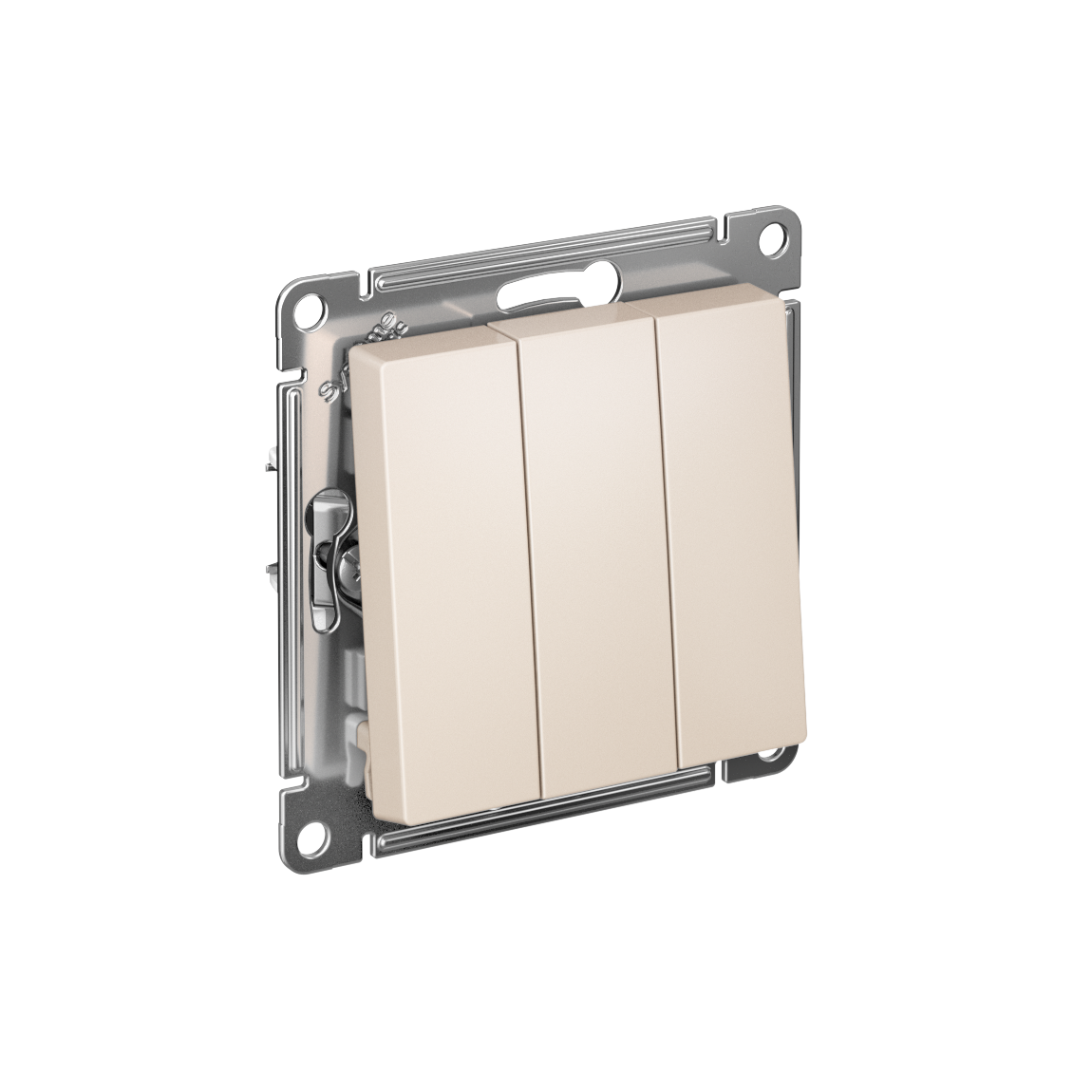 Выключатель трехклавишный ATLASDESIGN схема 1+1+1 10АХ механизм бежевый