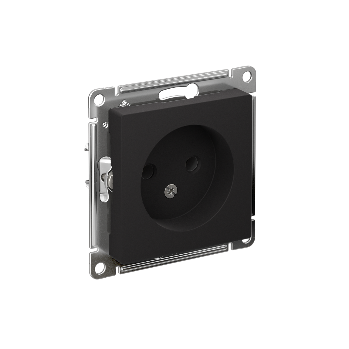 Розетка ATLASDESIGN без заземления 16А механизм карбон