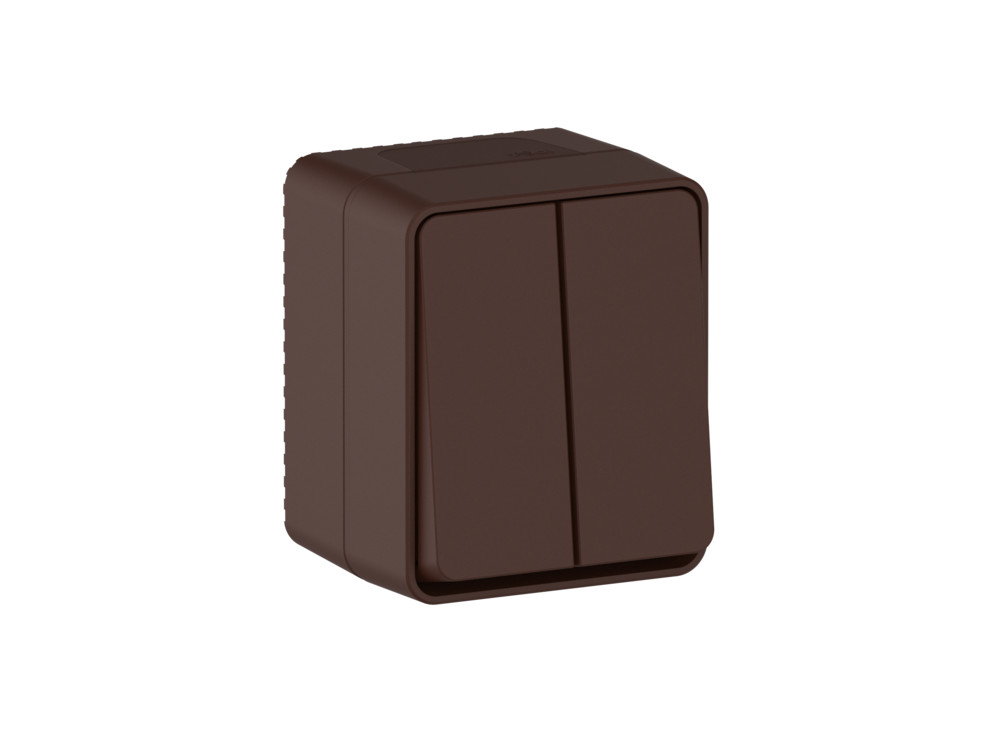 AtlasDesign PROFI IP54 О/У 2-клавишный ВЫКЛЮЧАТЕЛЬ 10 АХ, КОРИЧНЕВЫЙ