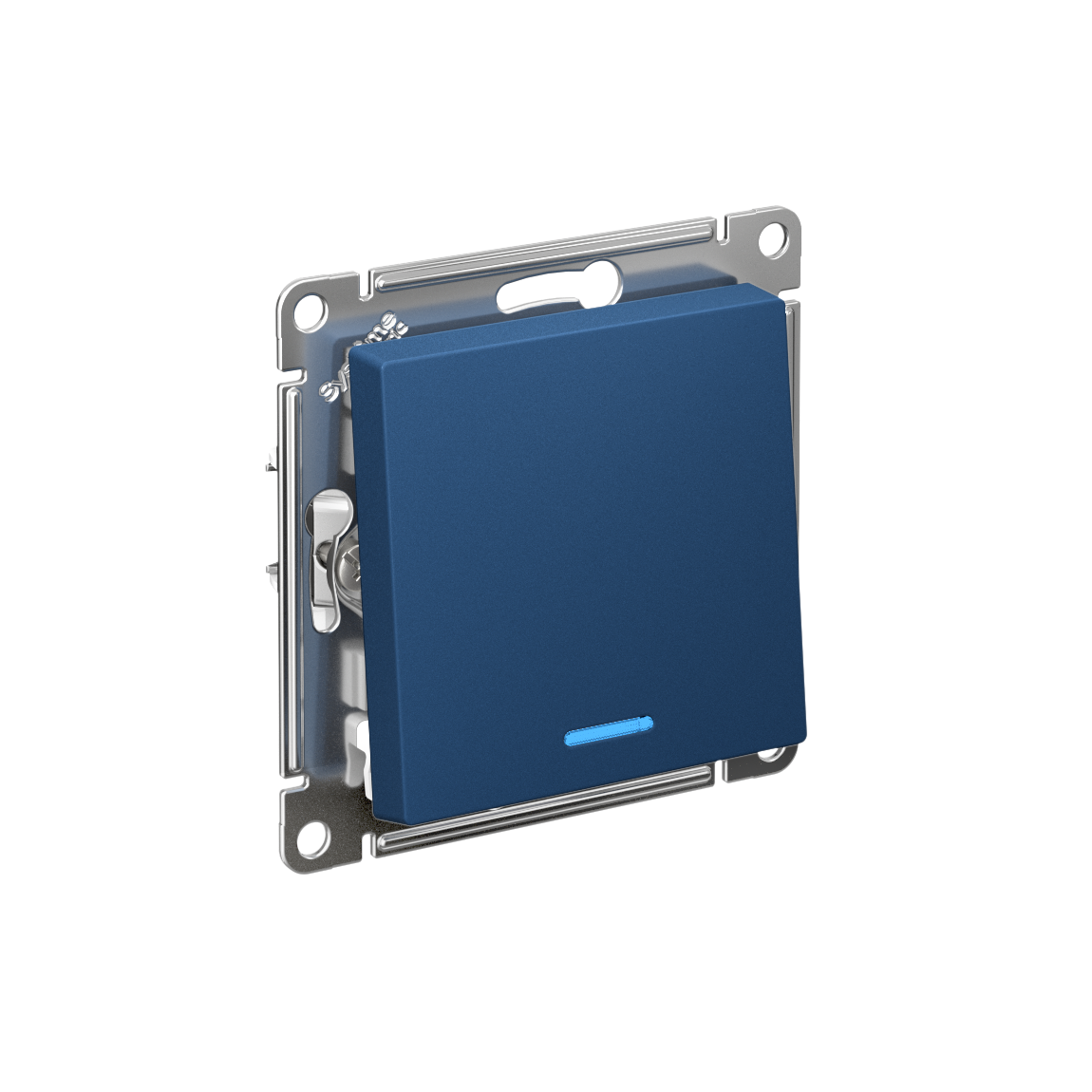 ATLASDESIGN 1-клавишный ПЕРЕКЛЮЧАТЕЛЬ с подсветкой, сх.6а, 10АХ, быстрозажимные клеммы, АКВАМАРИН