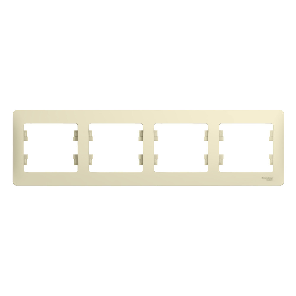 GLOSSA Рамка горизонтальная 4 поста бежевая