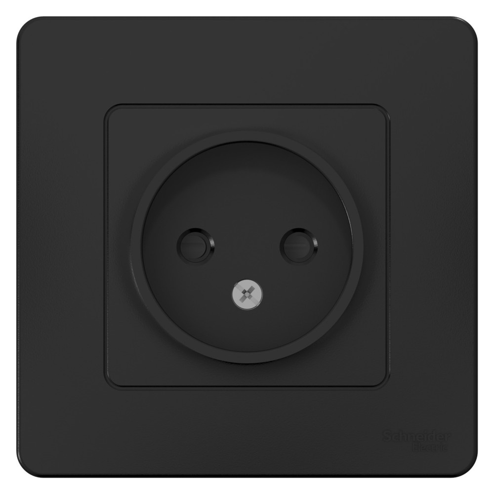 BLANCA скрытой установки розетка без заземления со шторками, 16А, 250В, антрацит