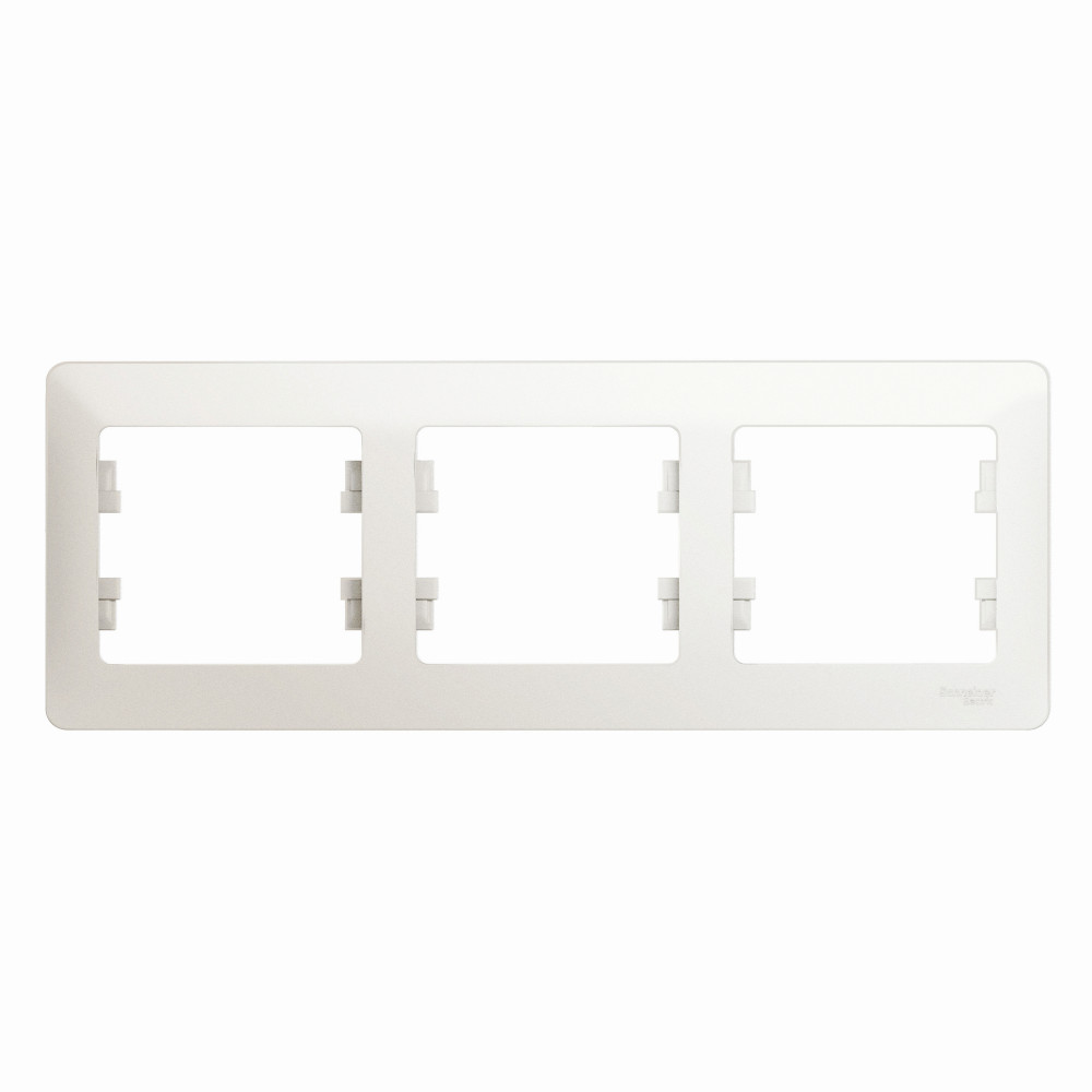 GLOSSA Рамка 3 поста горизонтальная перламутр