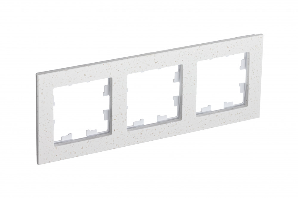 Рамка трехпостовая ATLASDESIGN NATURE, МРАМОР КРЕМ РОЯЛ