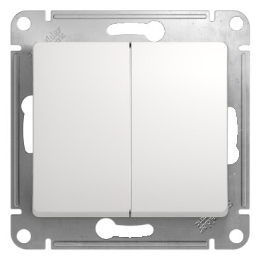 GLOSSA Переключатель двухклавишный в рамку белый схема 6