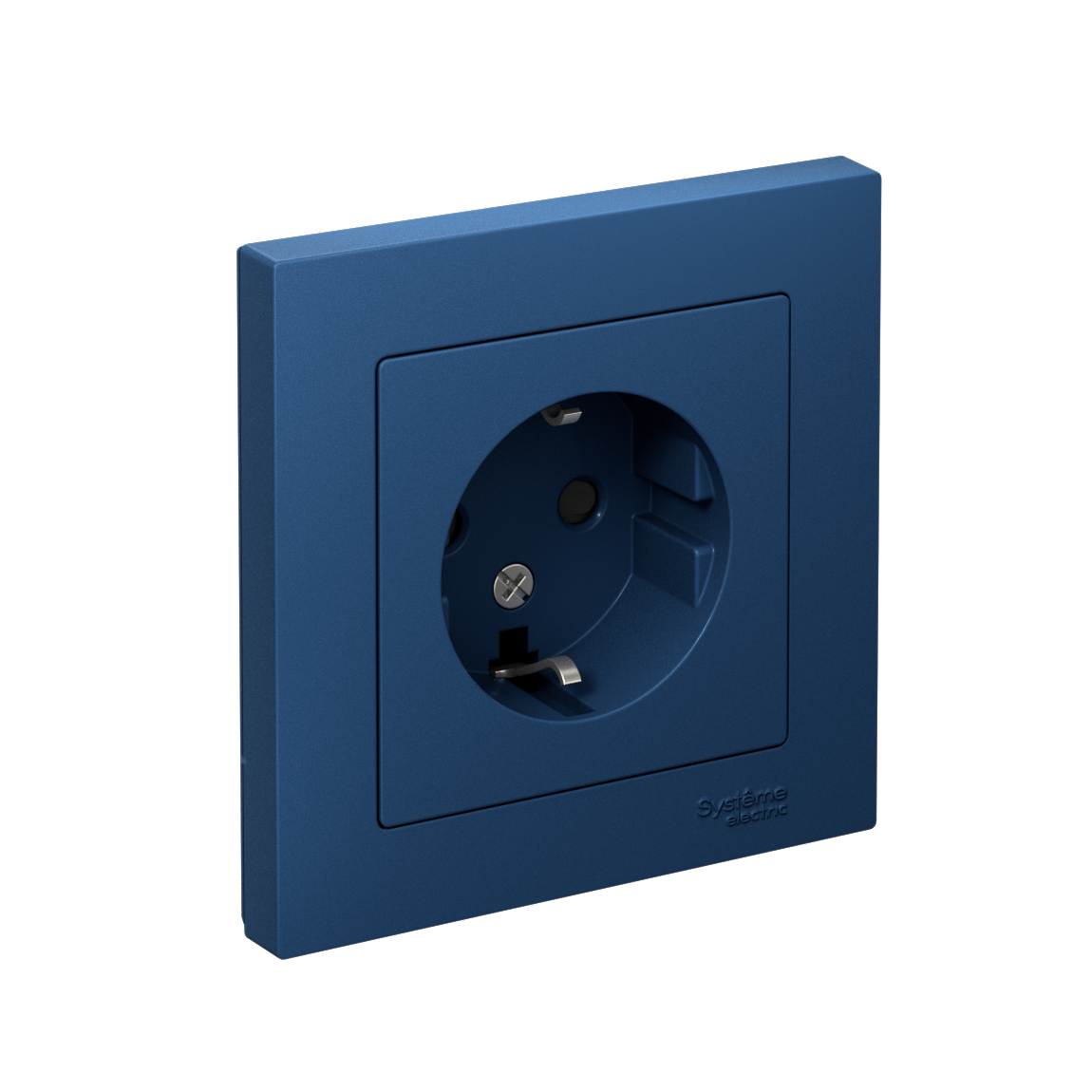 ATLASDESIGN РОЗЕТКА с заземлением со шторками, 16А, в сборе, АКВАМАРИН