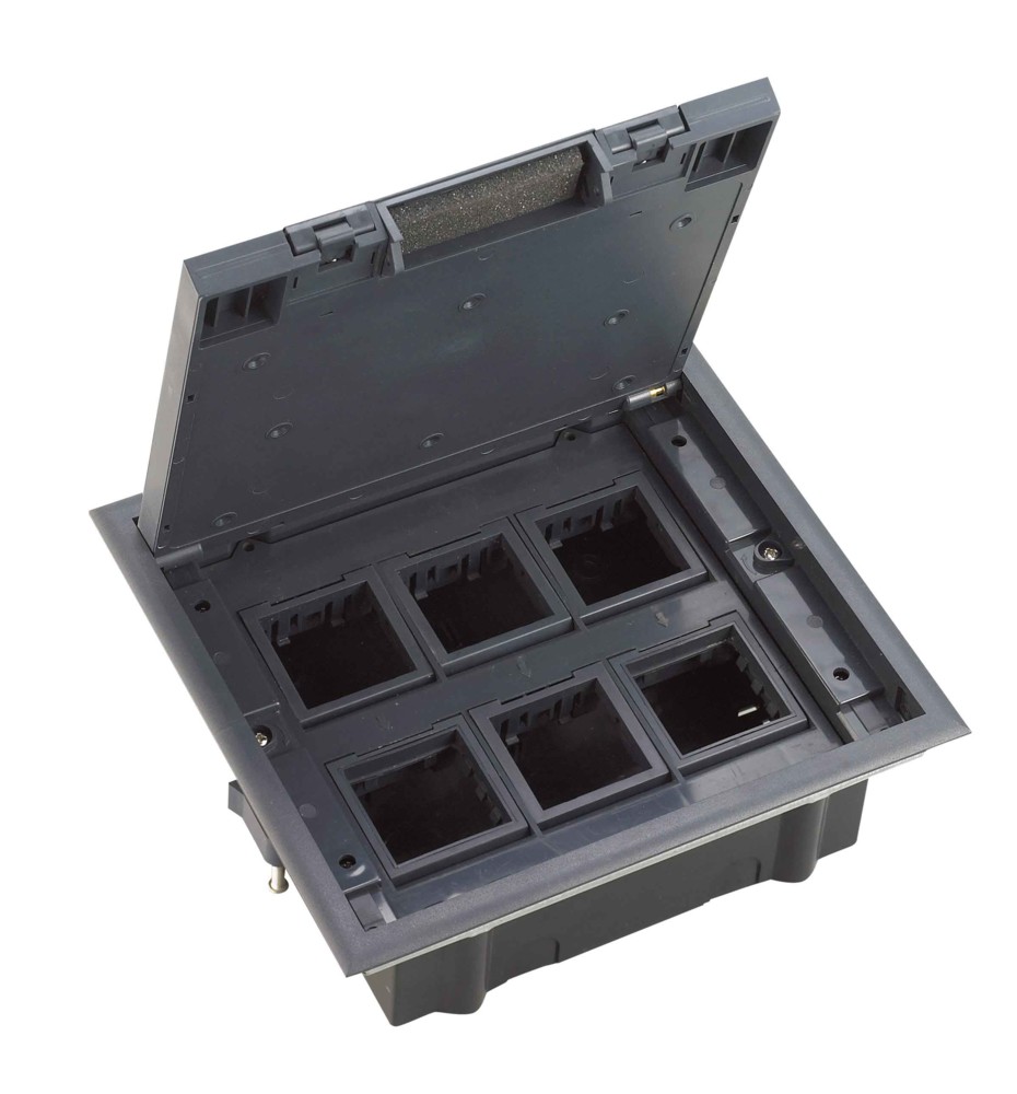 Люк MultiDeS на 12 модулей IP40 для фальшпола с монтажной коробкой тип MDK10