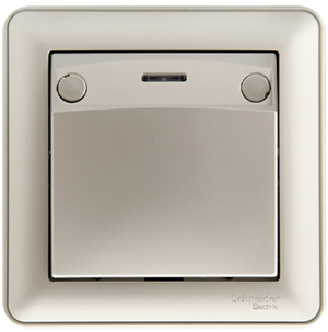 W59 Выключатель карточный одноклавишный скрытый с индикацией шампань