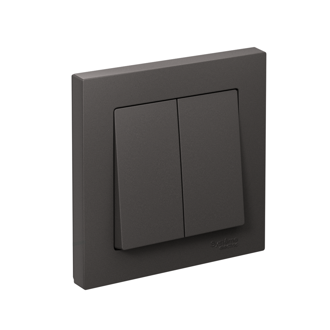 ATLASDESIGN 2-клавишный ВЫКЛЮЧАТЕЛЬ, сх.5, 10АХ, в сборе, БАЗАЛЬТ