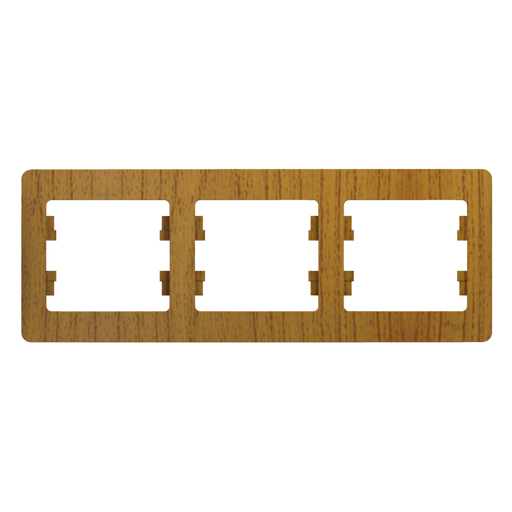 GLOSSA Рамка 3 поста горизонтальная дуб