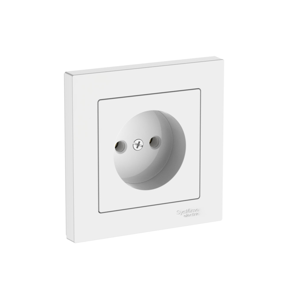 ATLASDESIGN РОЗЕТКА без заземления, 16А, в сборе, быстрозажимные клеммы, БЕЛЫЙ