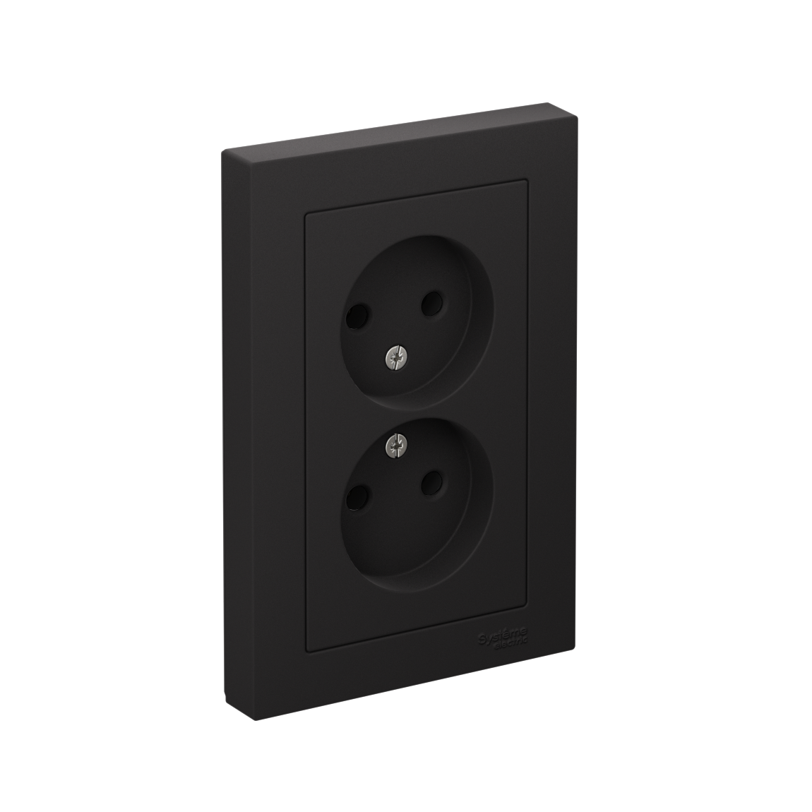 Розетка ATLASDESIGN двойная без заземления 16А в сборе карбон