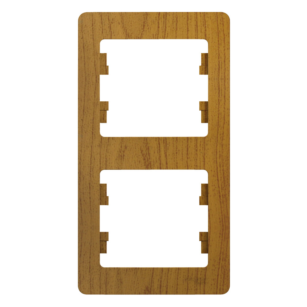 GLOSSA Рамка 2 поста вертикальная дуб