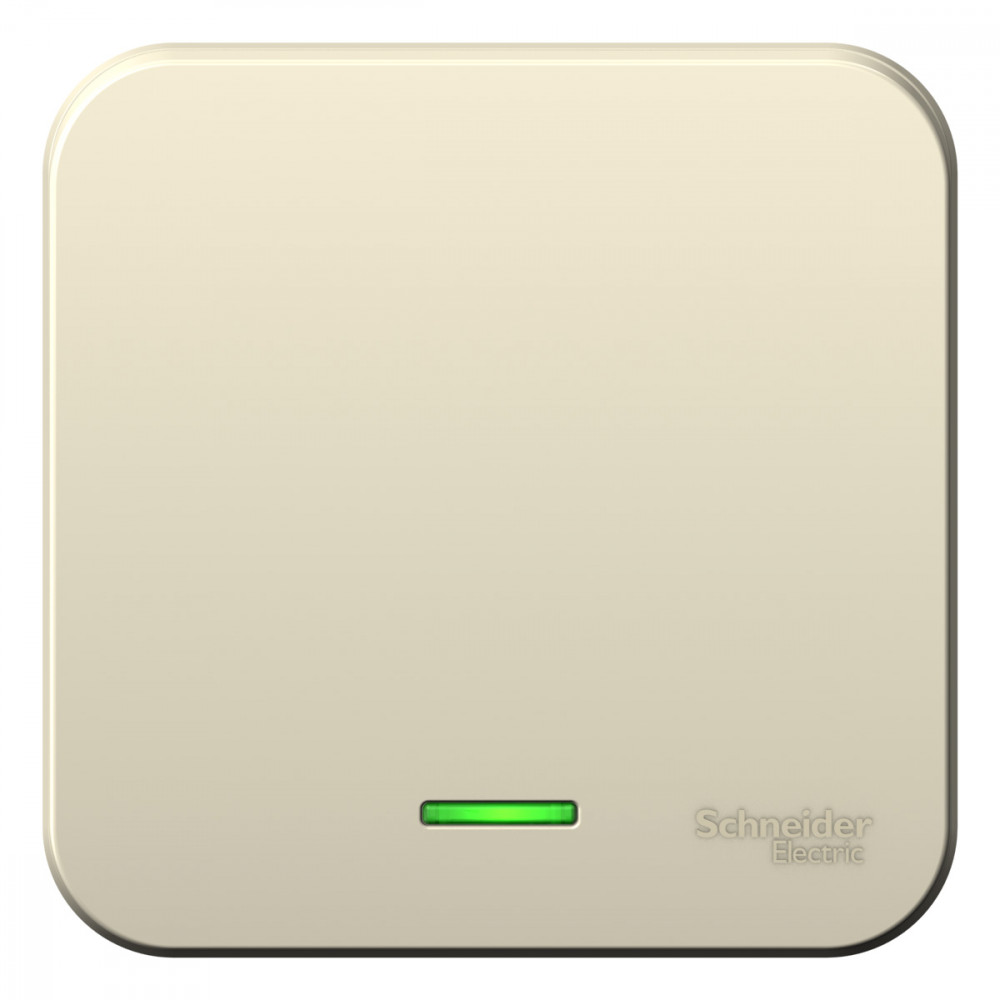 Выключатель BLANCA одноклавишный наружный (схема 1) с подсветкой и изоляционной пластиной 10а 250b молочный