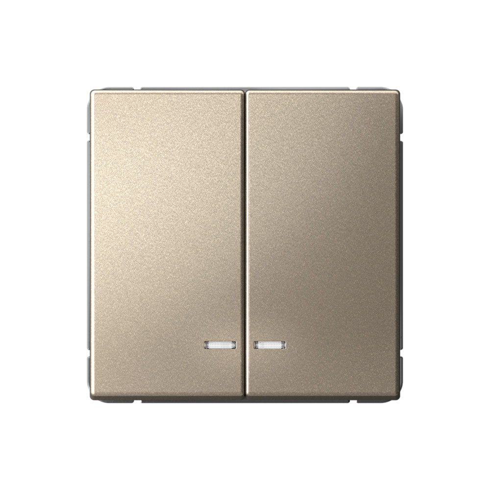 ARTGALLERY 2-клавишный ВЫКЛЮЧАТЕЛЬ с подсветкой, сх.5а, 10АХ, механизм, быстрозажимные клеммы, ШАМПАНЬ