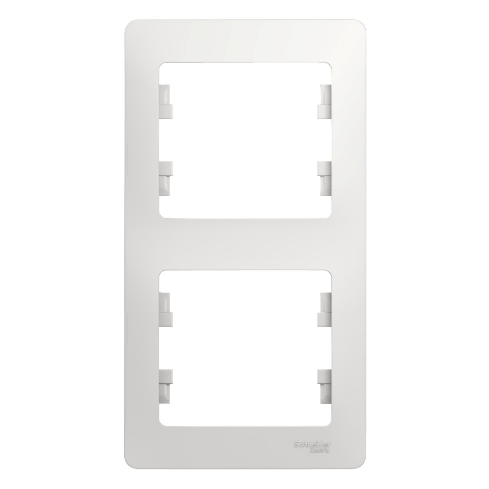 GLOSSA Рамка 2 поста вертикальная белая