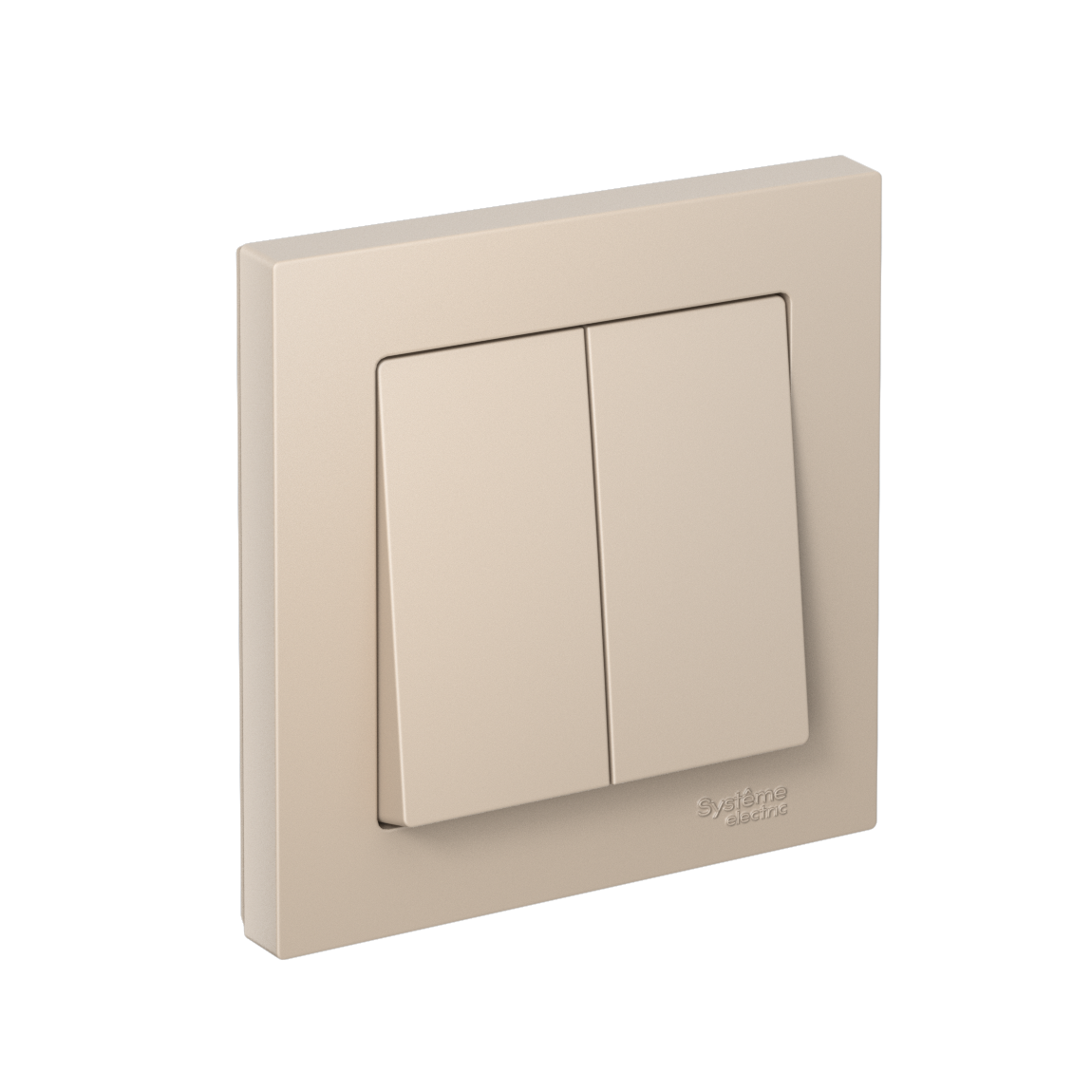 ATLASDESIGN выключатель двухклавишный, сх.5, 10АХ, в сборе, ПЕСОЧНЫЙ
