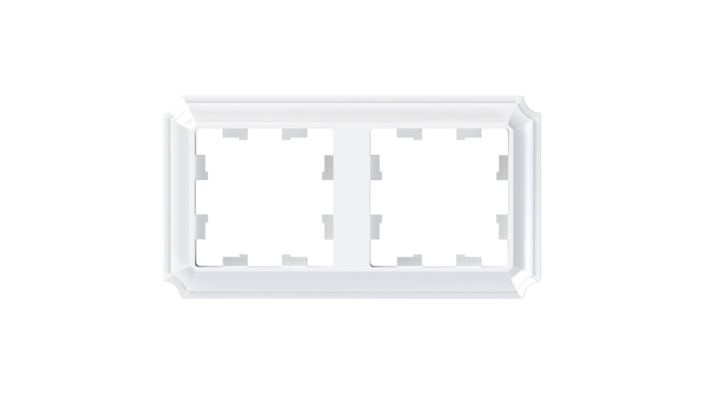 ATLASDESIGN ANTIQUE 2-постовая рамка, универсальная, БЕЛЫЙ
