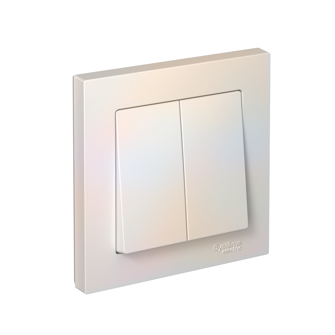 Выключатель двухклавишный ATLASDESIGN схема 5 10АХ в сборе жемчуг