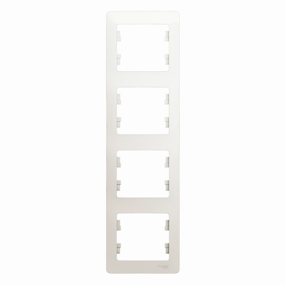 GLOSSA Рамка 4 поста вертикальная перламутр