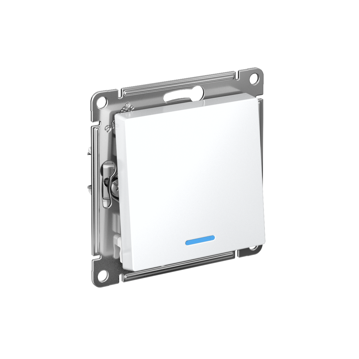 Выключатель одноклавишный ATLASDESIGN с подсветкой схема 1а 10АХ механизм белый