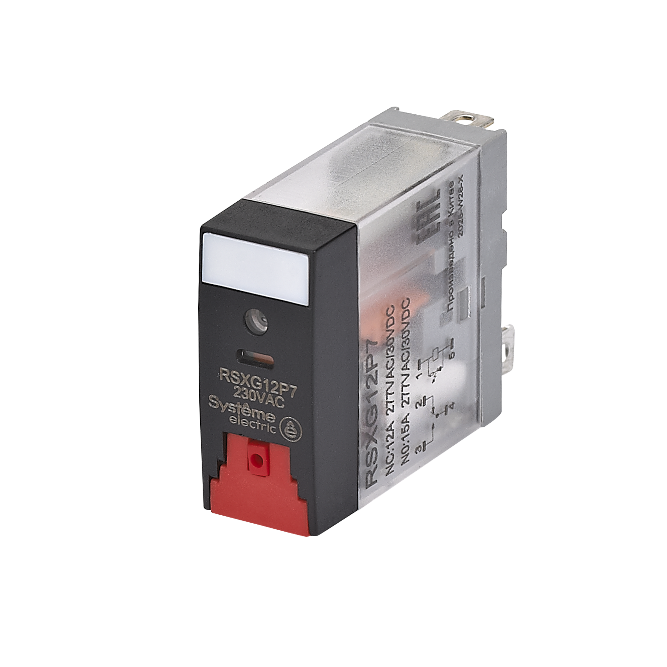 Реле промежуточное 12A 1CO 230VAC тест кнопка LED