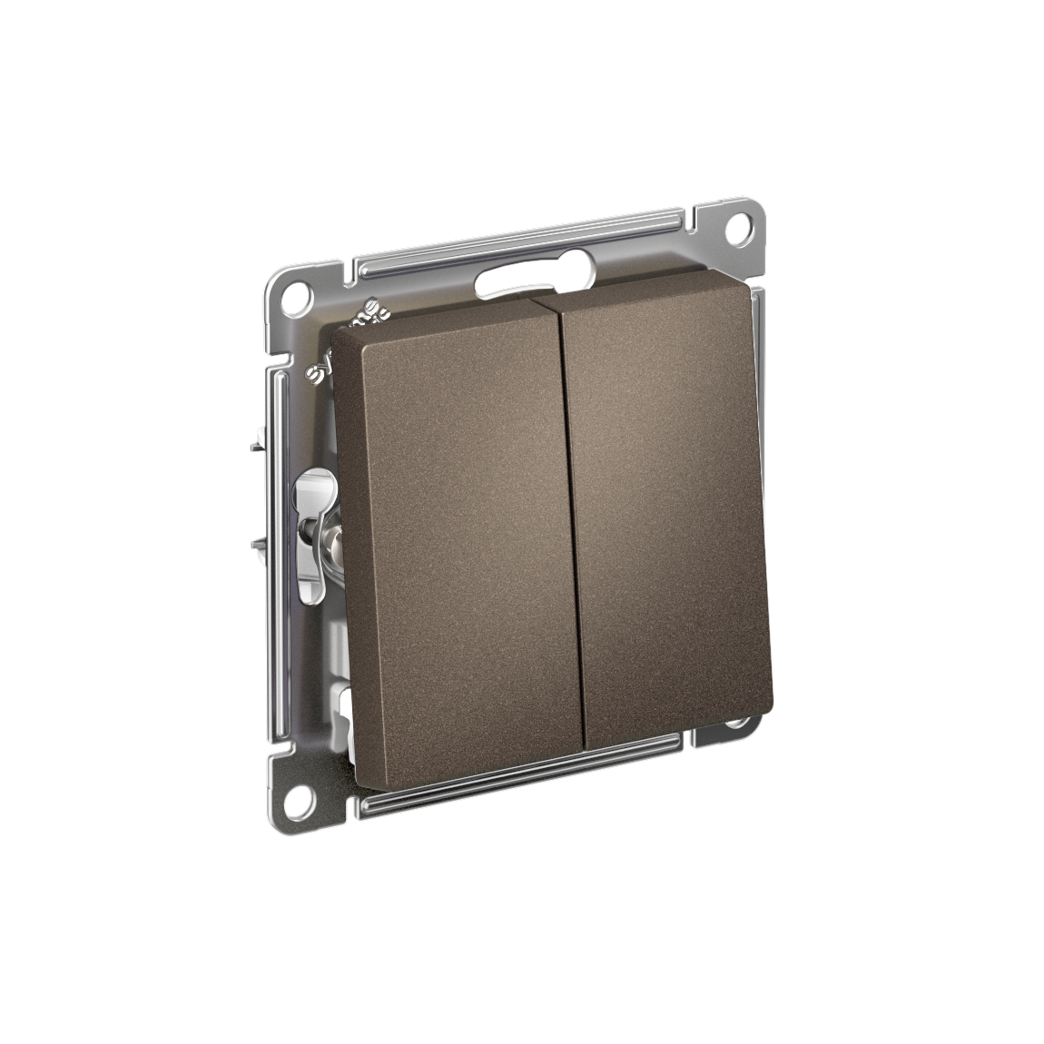 Выключатель двухклавишный ATLASDESIGN схема 5 10АХ механизм мокко