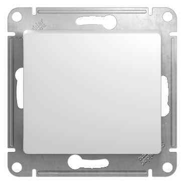 Выключатель одноклавишный, в рамку, белый схема 1