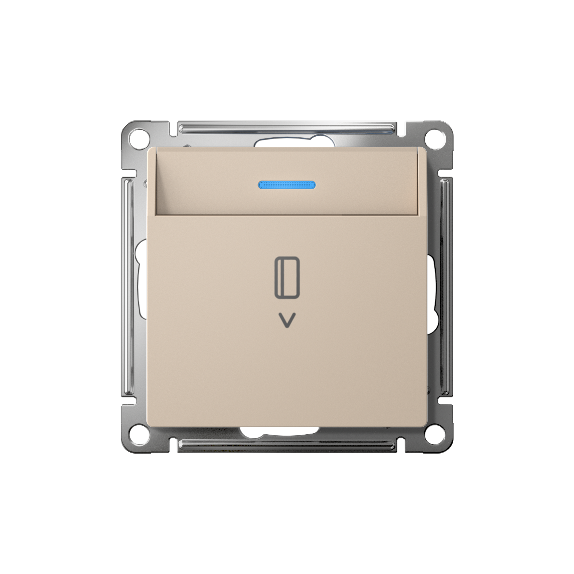 ATLASDESIGN ВЫКЛЮЧАТЕЛЬ карточный с подсветкой, 10А, без задержки отключения, механизм, ПЕСОЧНЫЙ