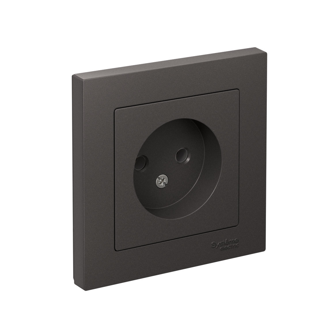 ATLASDESIGN РОЗЕТКА без заземления, 16А, в сборе, БАЗАЛЬТ