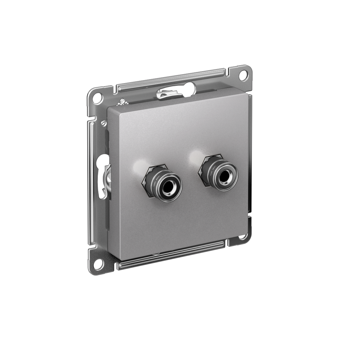 Аудиорозетка ATLASDESIGN двухместная алюминий