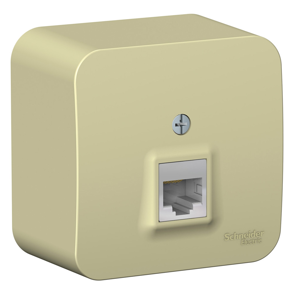 Розетка открытой установки BLANCA компьютерная RJ45, кат.5E, с изолирующей пластиной, белый, бежевый