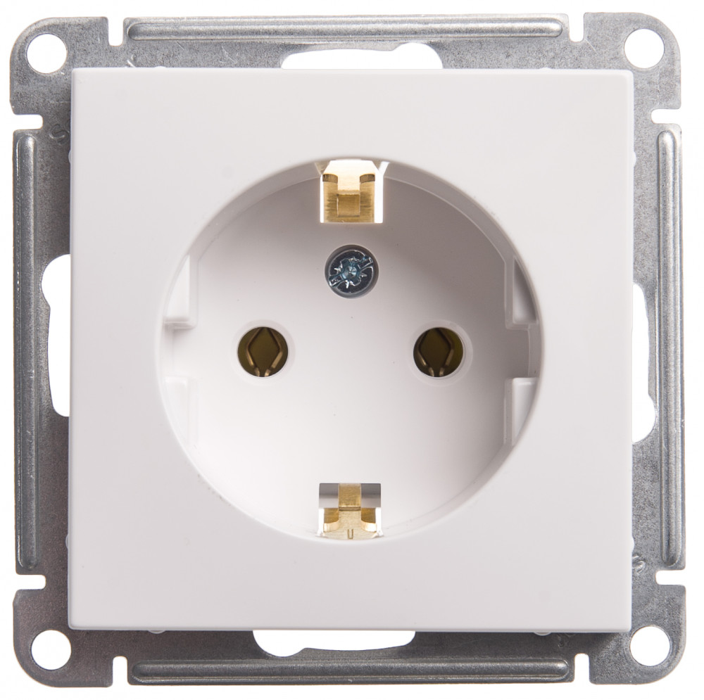 W59 Розетка с заземлением без шторок, 16А, механизм, белый