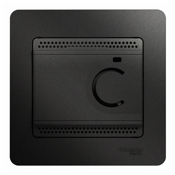 GLOSSA термостат эл.теплого пола с датчиком,от+5до+50°C,16A,в сборе, антрацит