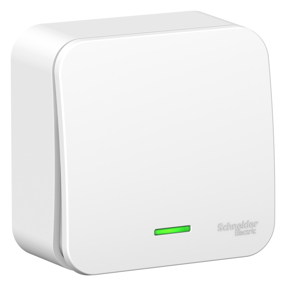 Выключатель наружный одноклавишный BLANCA (cх.1) с подсветкой, 10A, 250B, белый