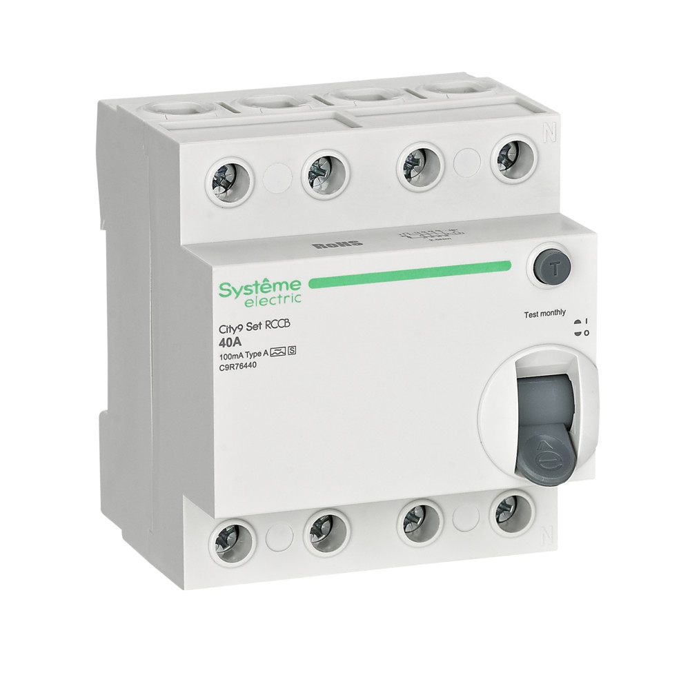 Выключатель дифференциального тока селективный (ВДТ/УЗО) 40А 4P 100мА A-S 400В City9 Set