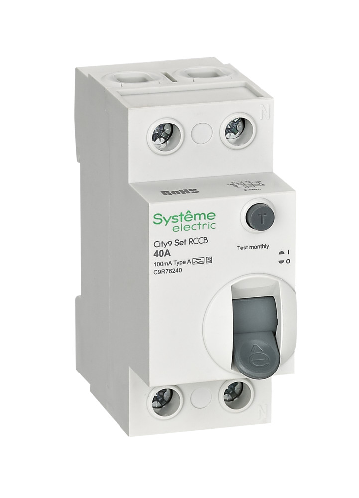 Выключатель дифференциального тока селективный (ВДТ/УЗО) 40А 2P 100мА A-S 230В City9 Set