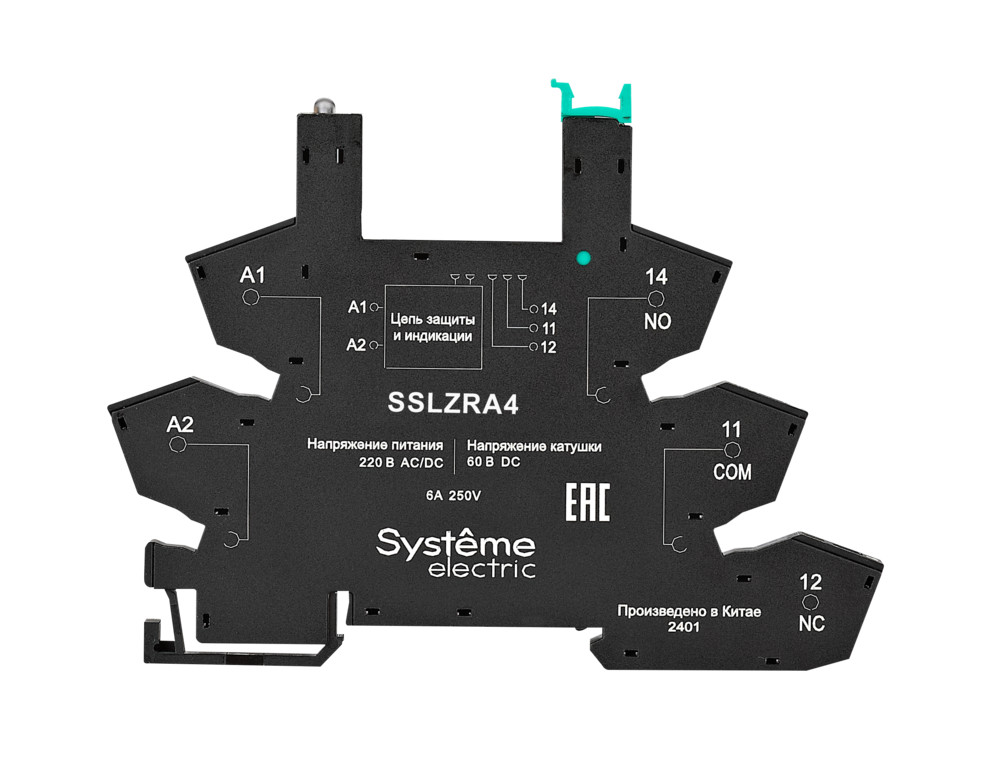 Розетка 230 В AC/DC для реле интерфейсного 60 В DC, push-in зажим