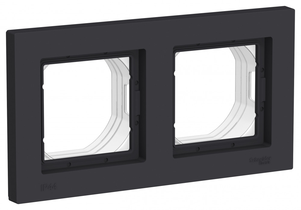 ATLASDESIGN AQUA 2-постовая РАМКА IP44, КАРБОН