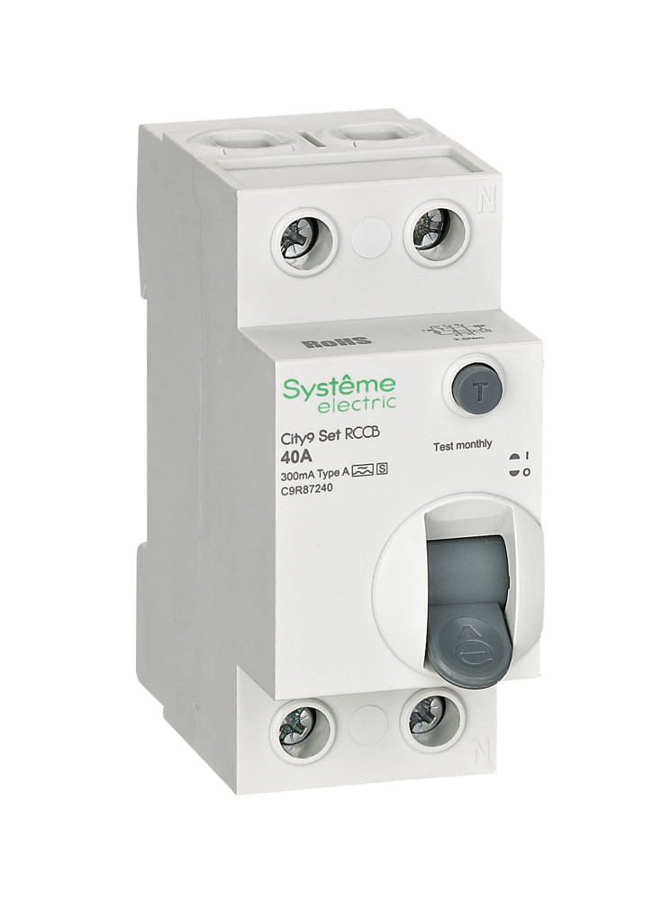 Выключатель дифференциального тока селективный (ВДТ/УЗО) 40А 2P 300мА A-S 230В City9 Set