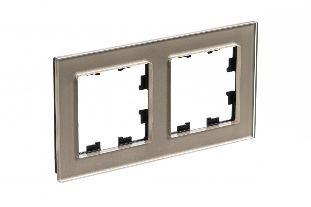 Рамка двухпостовая ATLASDESIGN NATURE, ОРГАНИЧЕСКОЕ СТЕКЛО ШАМПАНЬ