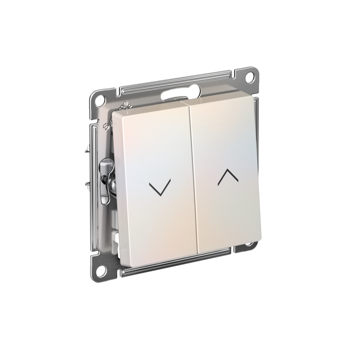 ATLASDESIGN 2-клавишный ВЫКЛЮЧАТЕЛЬ ЖАЛЮЗИ, 10А, мех., ЖЕМЧУГ