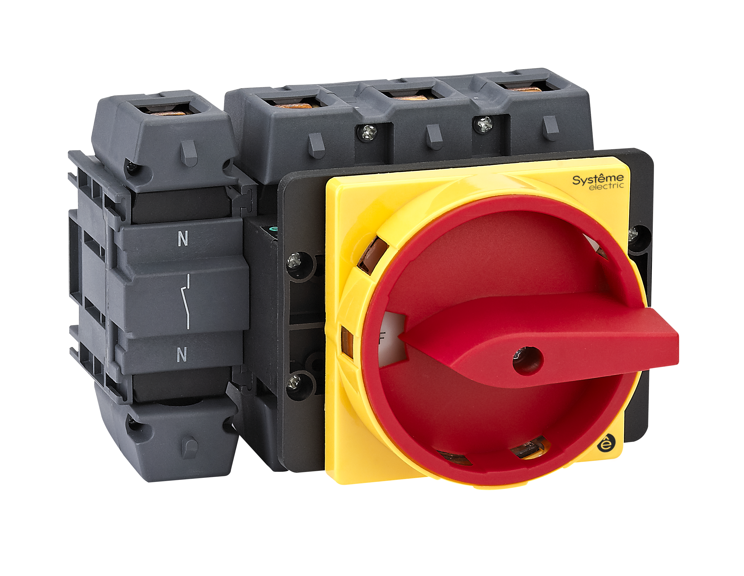 ВЫКЛЮЧАТЕЛЬ-РАЗЪЕДИНИТЕЛЬ 4P 175A IP20 С КРАСНОЙ РУКОЯТКОЙ НА ДВЕРЦУ 4 ВИНТАМИ С ЗАМКОМ