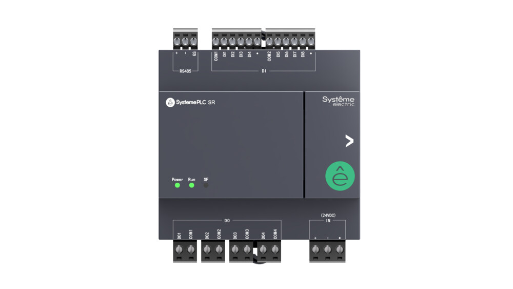 Реле интеллектуальное SR1, 24 VDC, без дисплея, без возможности расширения, 12 IO: 8 дискретных входов, 4 дискретных выходов (реле, 3 A), 1xRS485, 1xUSB (Type C)